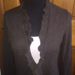 Women’s Lands’ End Ruffled XS Cardigan Mushroom